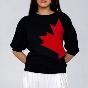 Preloved (Brand) sugar leaf sweatshirt in black